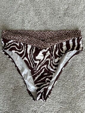 La Blanca Brown and White Zebra Print Bikini Bottom
